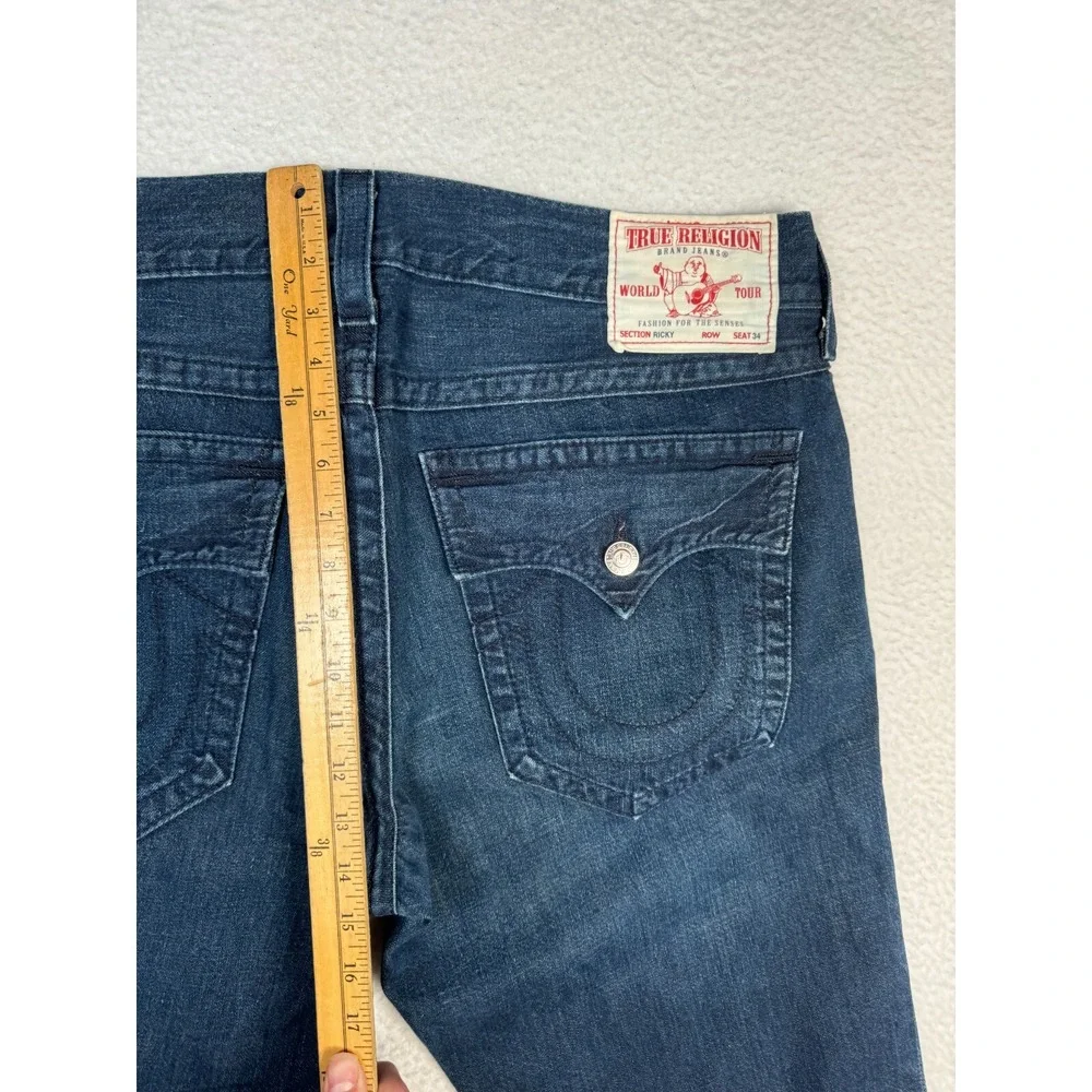 Vintage True Religion Jeans Mens 38 Fits 40x33.5 Blue Denim Straight Leg RICKY